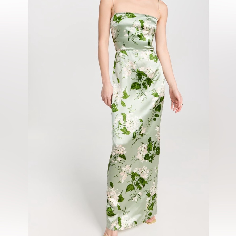 Reformation Frankie Silk dress worn once - size 8 tea garden